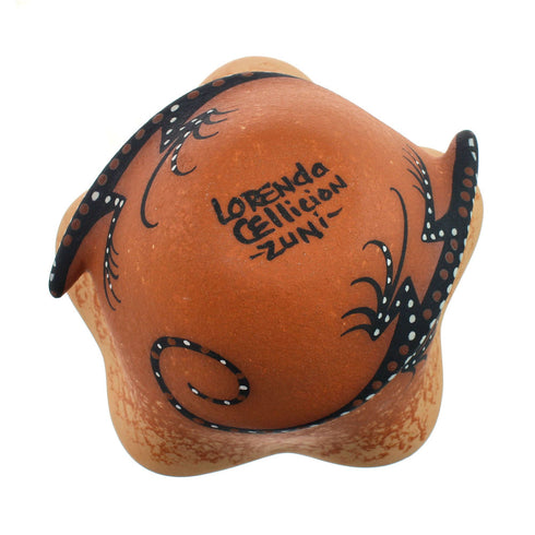 Zuni Indian Gecko Pottery Hand Crafted By Artist Lorenda Cellicion SN20028